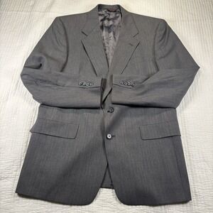 Hart Schaffner Marx Sport Coat Men's 42L Wool Charcoal Gray Pinstripe Jacket
